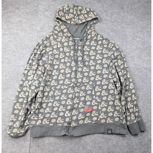 Dungeons & Dragons Hoodie Mens 2XL All Over Print Y2K Full Zip Skater Grunge AOP